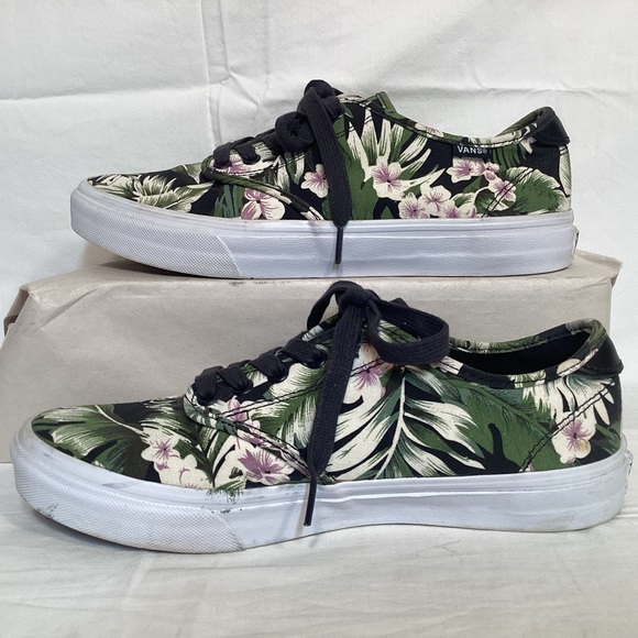 Vans Tropical Floral Ultracush Green and Black Canvas Sneakers Women’s size 10 - Picture 4 of 10